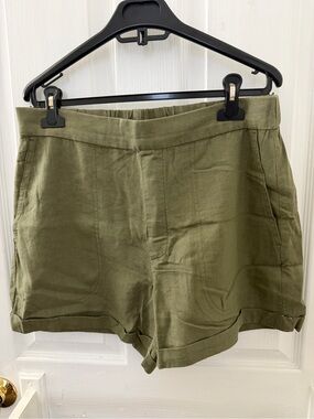 Banana Republic Olive Green Linen-Blend Women’s Shorts